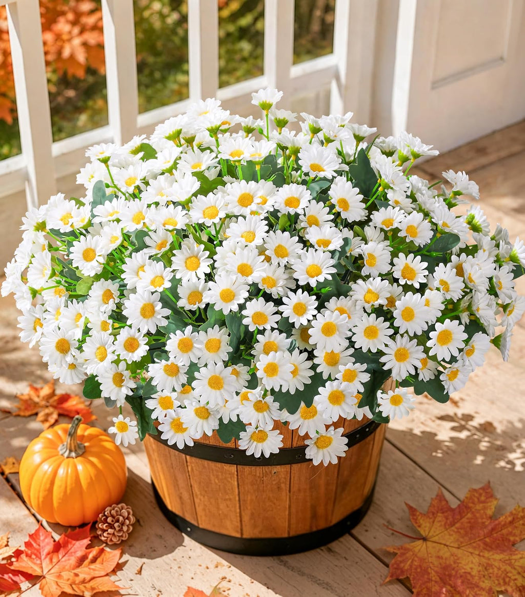 Mixed 10 Pcs Fall Artificial Sunflower Peony Bouquet, Yellow Burgundy Silk Faux Flower, Autumn Faux Floral Arrangements for Wedding Table Thanksgiving Porch Planters Garden Patio Outdoors Decor