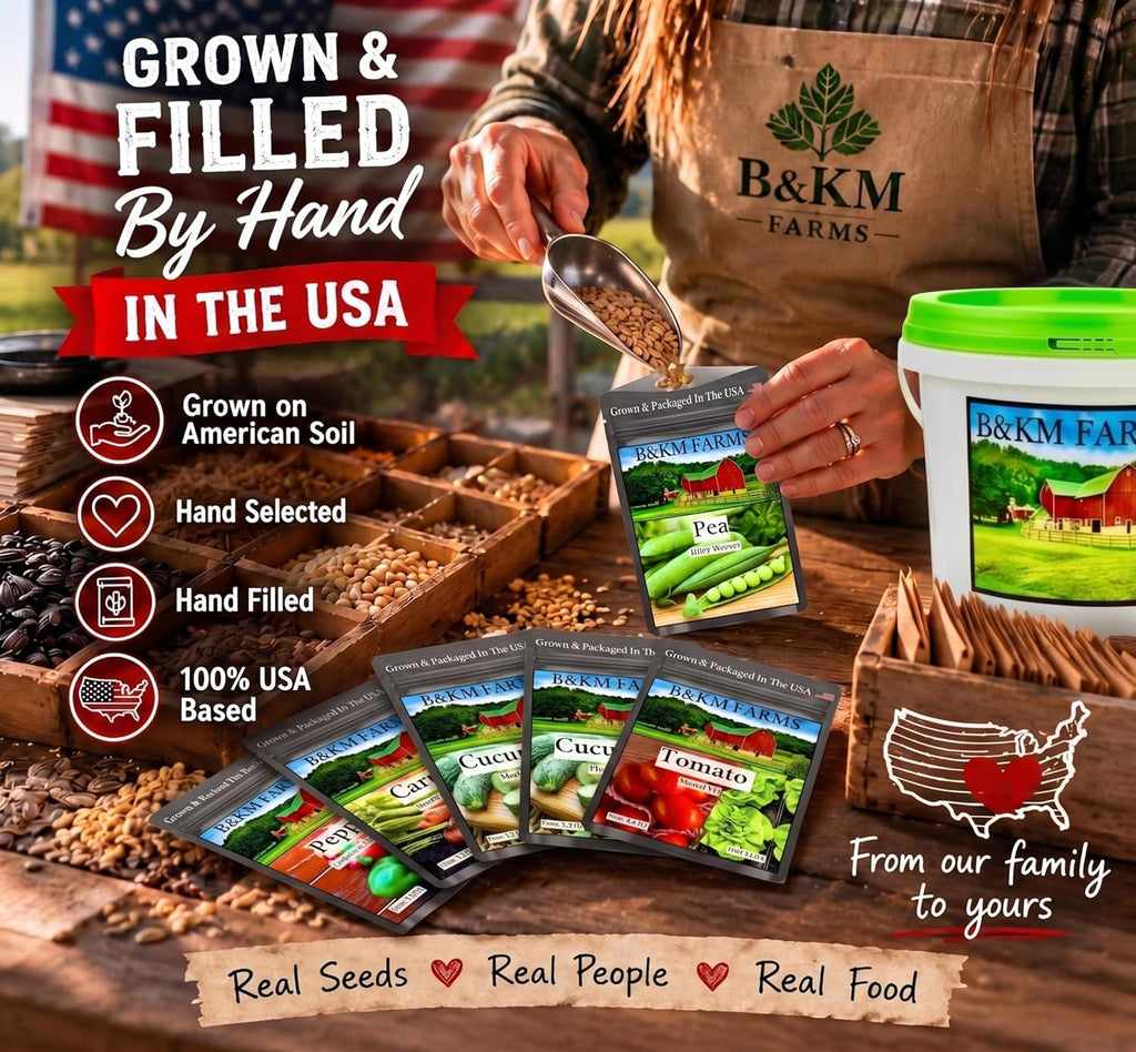 B&KM Farms 100,000 Non-GMO Heirloom Seed Kit-50 Fruit & Vegetable Variety