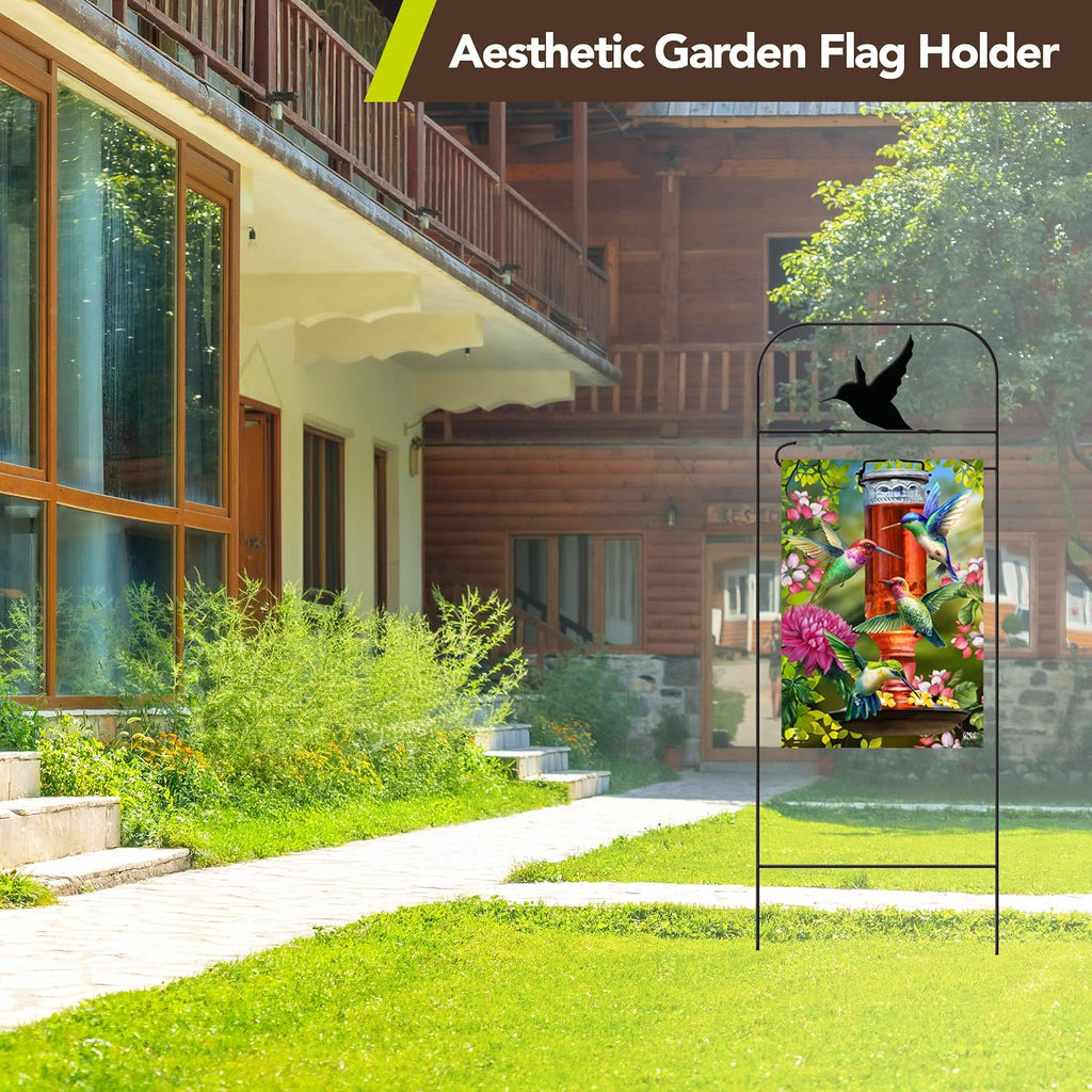 Briarwood Lane Wrought Iron Hummingbird Garden Flag Arbor 41x15 Garden Flag Decorative Arbor