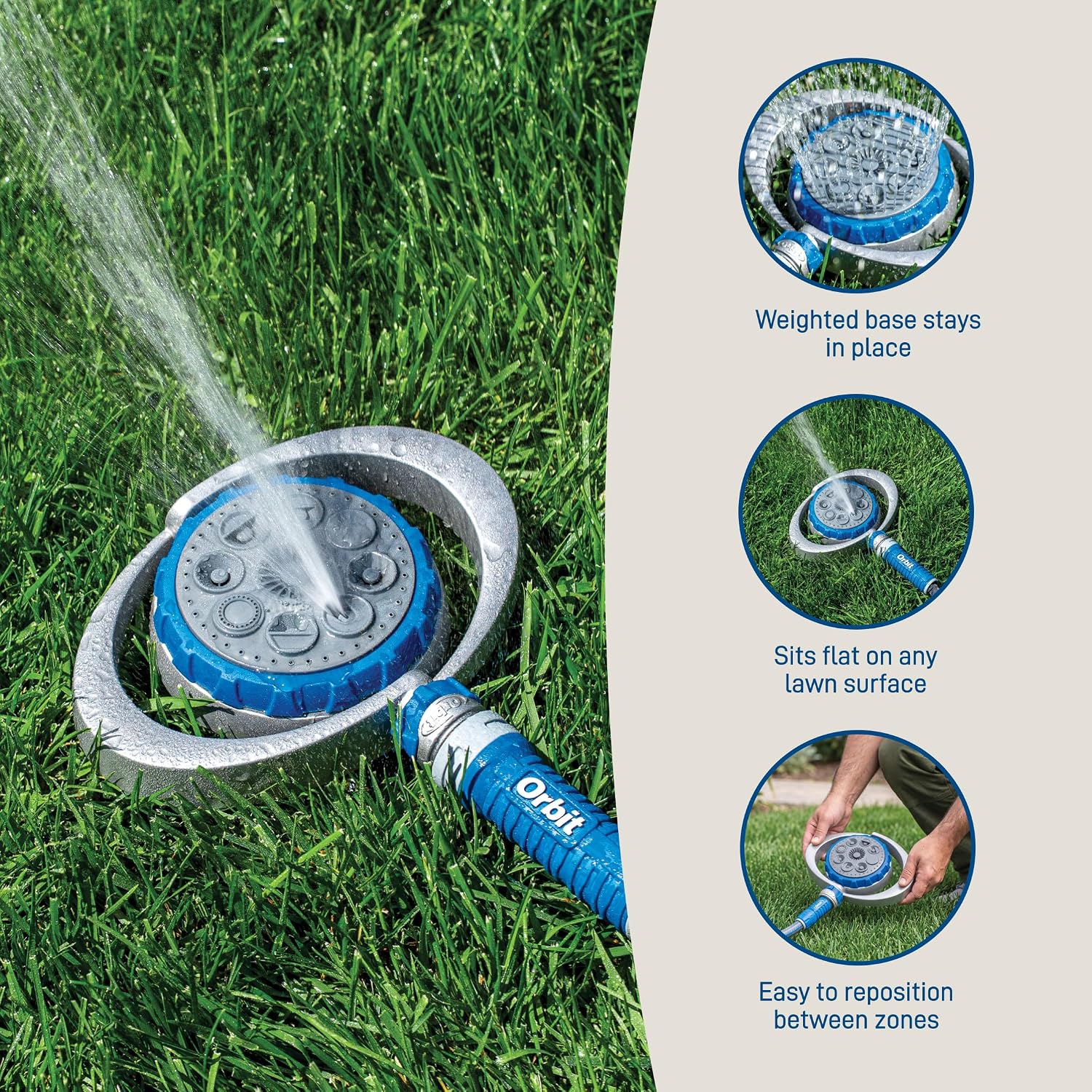 Orbit Elevated Metal 8-Pattern Turret Sprinkler, 28252