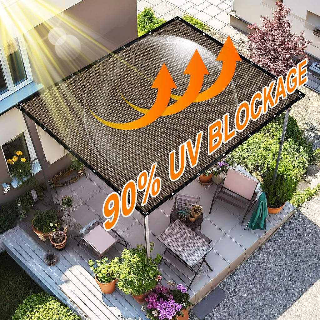 Pergola Shade Cover with Grommets 6x12 FT 90% UV Block Outdoor Sun Shade Cloth Privacy Screen for Patio (Customized