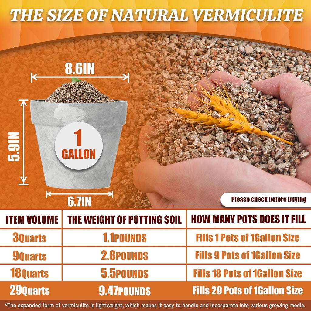 AVALUTION 29QT Vermiculite - Organic Vermiculite for Plants Horticultural Coarse Vermiculite Natural Soil Additive for