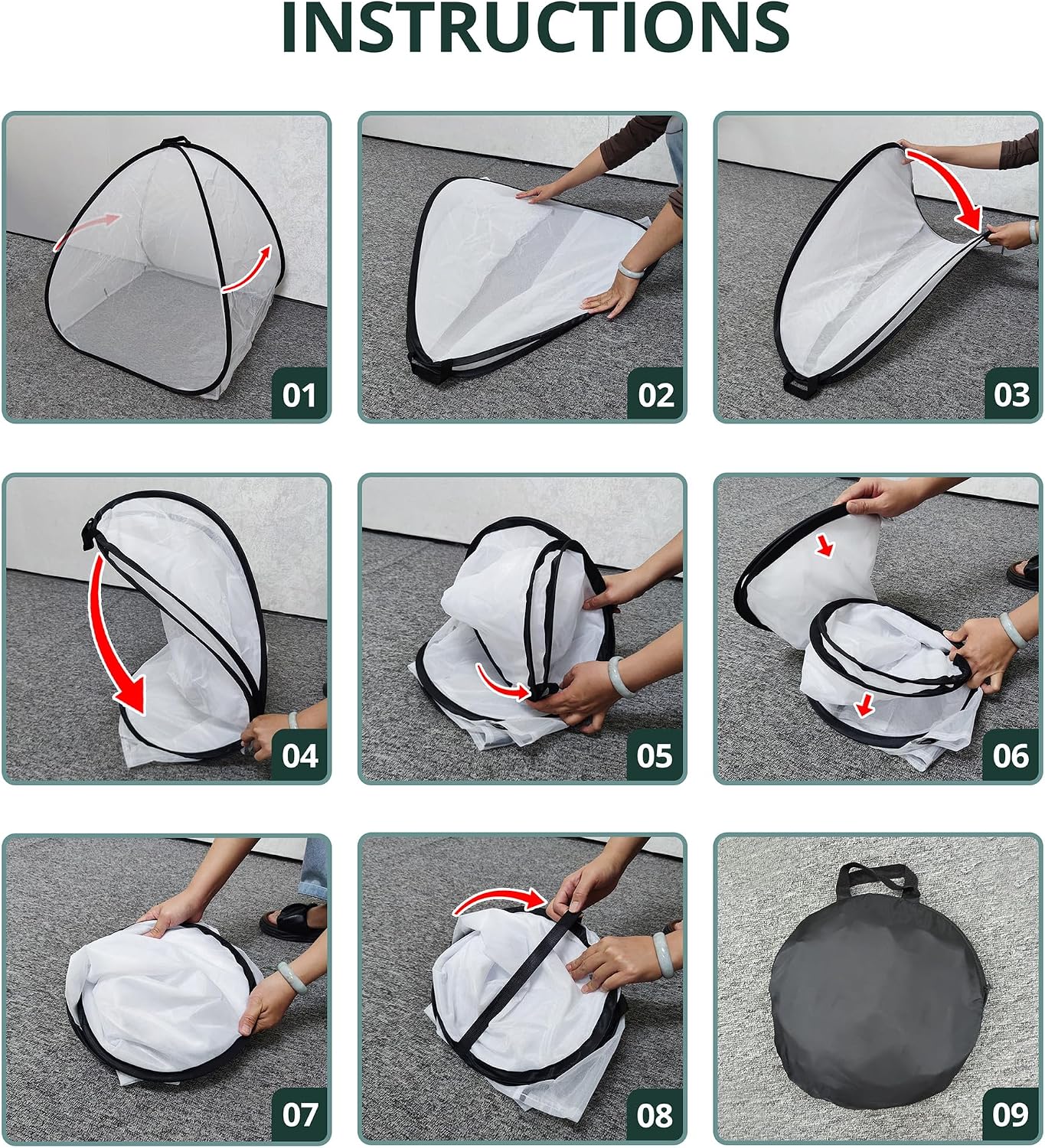 2 Pcs Pop Up Insect Barrier Plant Cover Tent, 22 x 22 x 22 Inch Foldable Garden Plant Protectors Mesh Enclosure, Garden