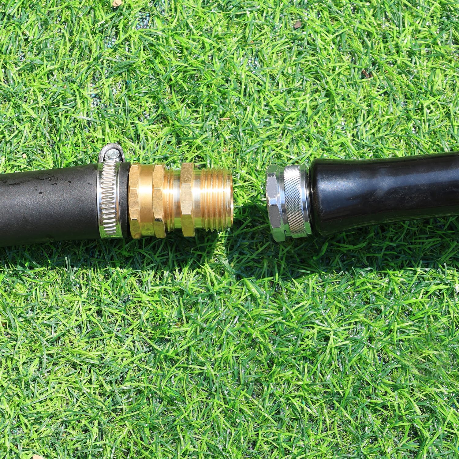 Garden Hose Fittings - Solid Brass Repair Connectors: Double Male Faucet Leader Coupler (3/4" GHT) (10-PCS)