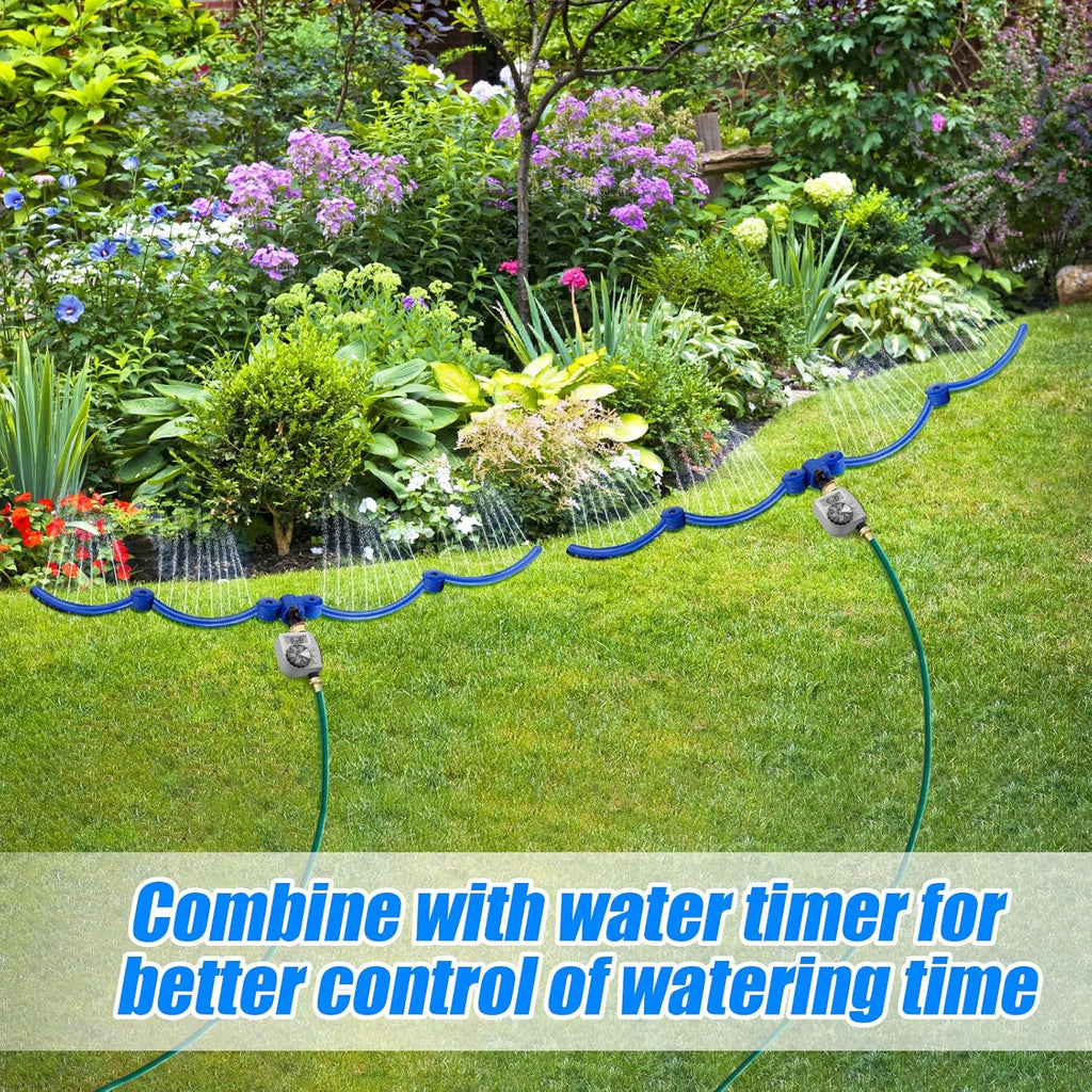 Apipi 2 Pcs 11.8" 360° Ring Tree Water Sprinklers for Even Root Irrigation | Adjustable Circle Tree Watering with Y