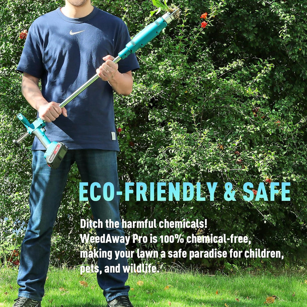 21V Electric Weed Puller Tool, Stand Up Heavy Duty Weed Puller w/3000mAh Battery*2, Root Weeder for Lawn/Yard