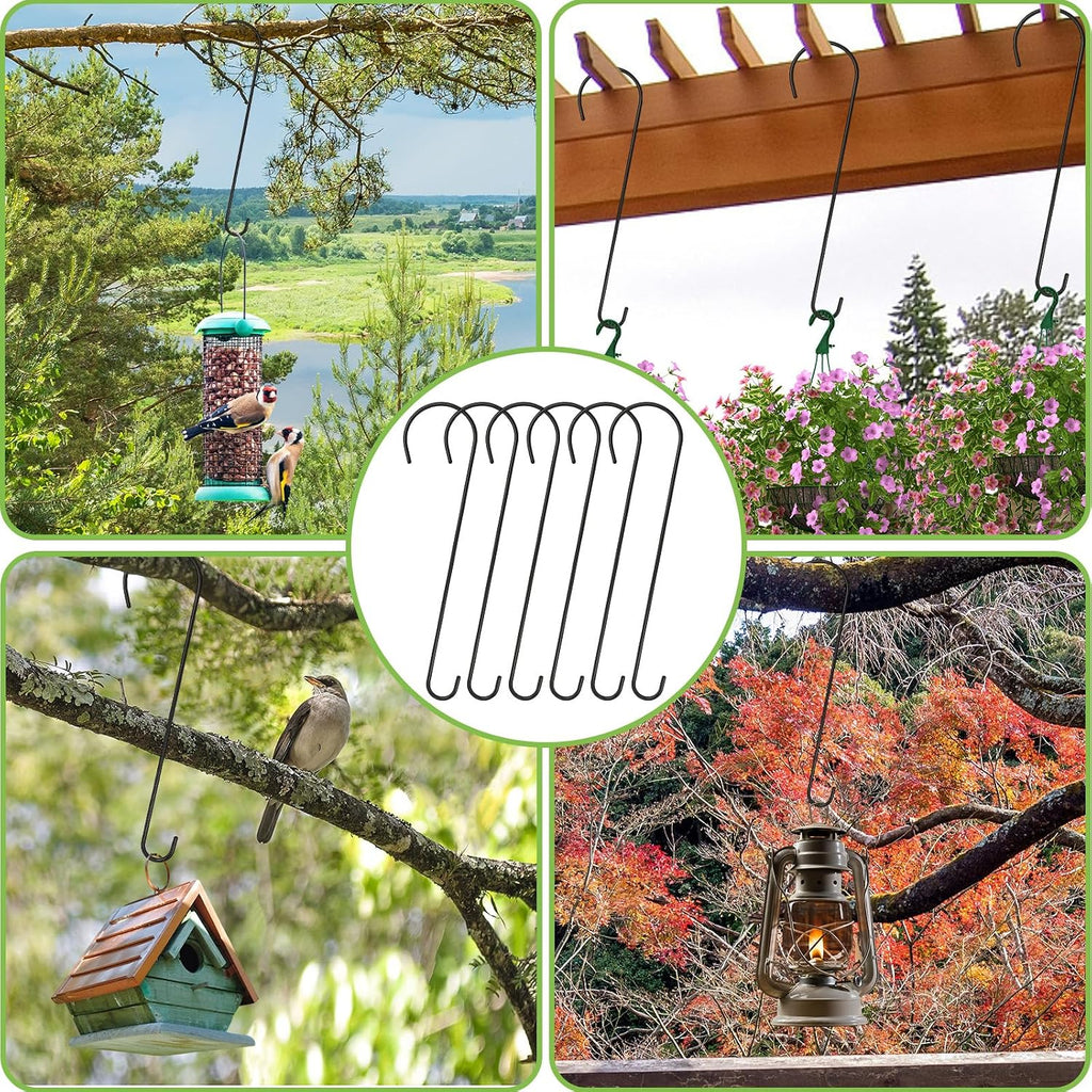 6 Packs 24 Inch Long S Hooks for Hanging Plants,Extra Large S Hooks,Metal Bird Feeder Hooks, Rustproof Garden Planter