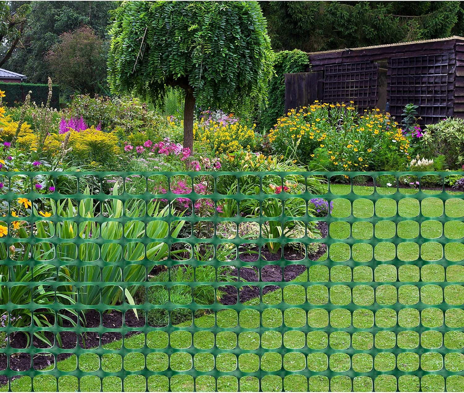 DOEWORKS Plastic Safety Fence, 4 ft x 100 ft Barrier Netting, Green | Large Coverage | Durable Plastic Mesh | Highly