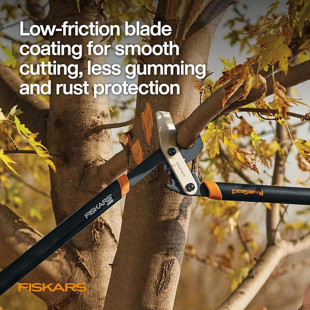 Fiskars 32” PowerGear2 Garden Bypass Loppers, 2" Cut Capacity Tree Trimmer | Tree Branch Cutter for Thick Branches