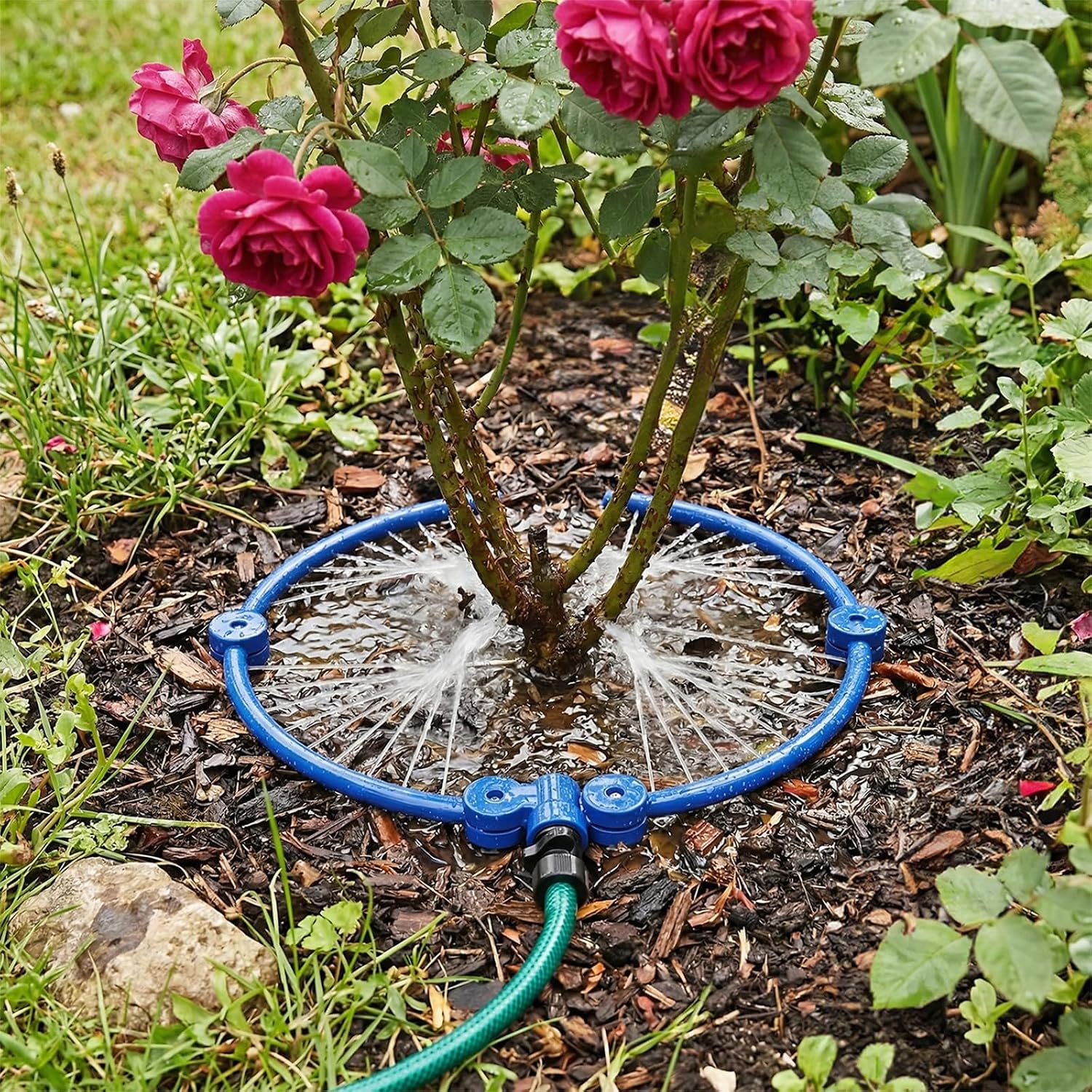 4 Pcs 360° Tree Water System Tree Root Watering Ring 13 Inch Circle Sprinkler Irrigation Slow Release Targeted Water