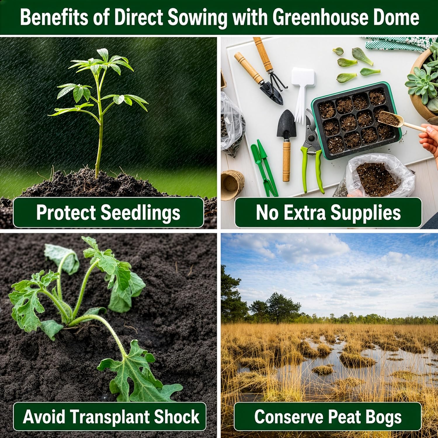 Kids Cucumber Garden Kit – Grow Your Own Cucumbers from Seeds with Greenhouse Germination Domes & Grow Rings, Non-GMO