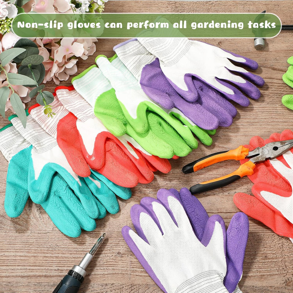 Cutecrop 24 Pairs Gardening Gloves Bulk for Women Breathable Rubber Coated Yard Garden Gloves Ladies Outdoor Protective