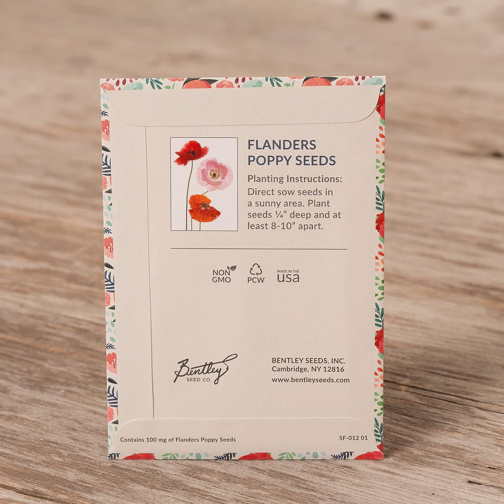 Bentley Seeds Mr & Mrs Pre Filled Flanders Poppy Seed Packets - 25 Individual Flanders Poppy Seed Packs -Wedding or