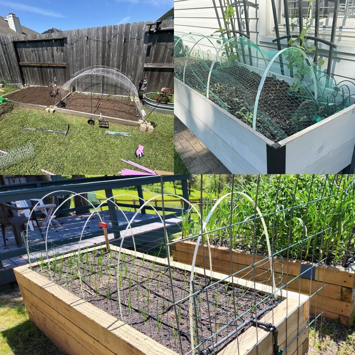 Garden Hoops 20pcs, Sunwuk Greenhouse Hoops for 1-3.5ft Wide Raised Bed, 5 Sets of 5.6ft Long Super Bendable Fiberglass