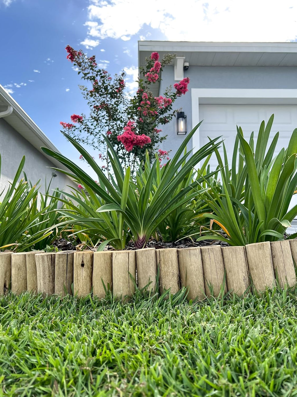 FOREVER BAMBOO Natural Eucalyptus Wood Solid Log for Garden Edging Lawn Landscape Fence Borders 72 in L x 6 in H x 1.25