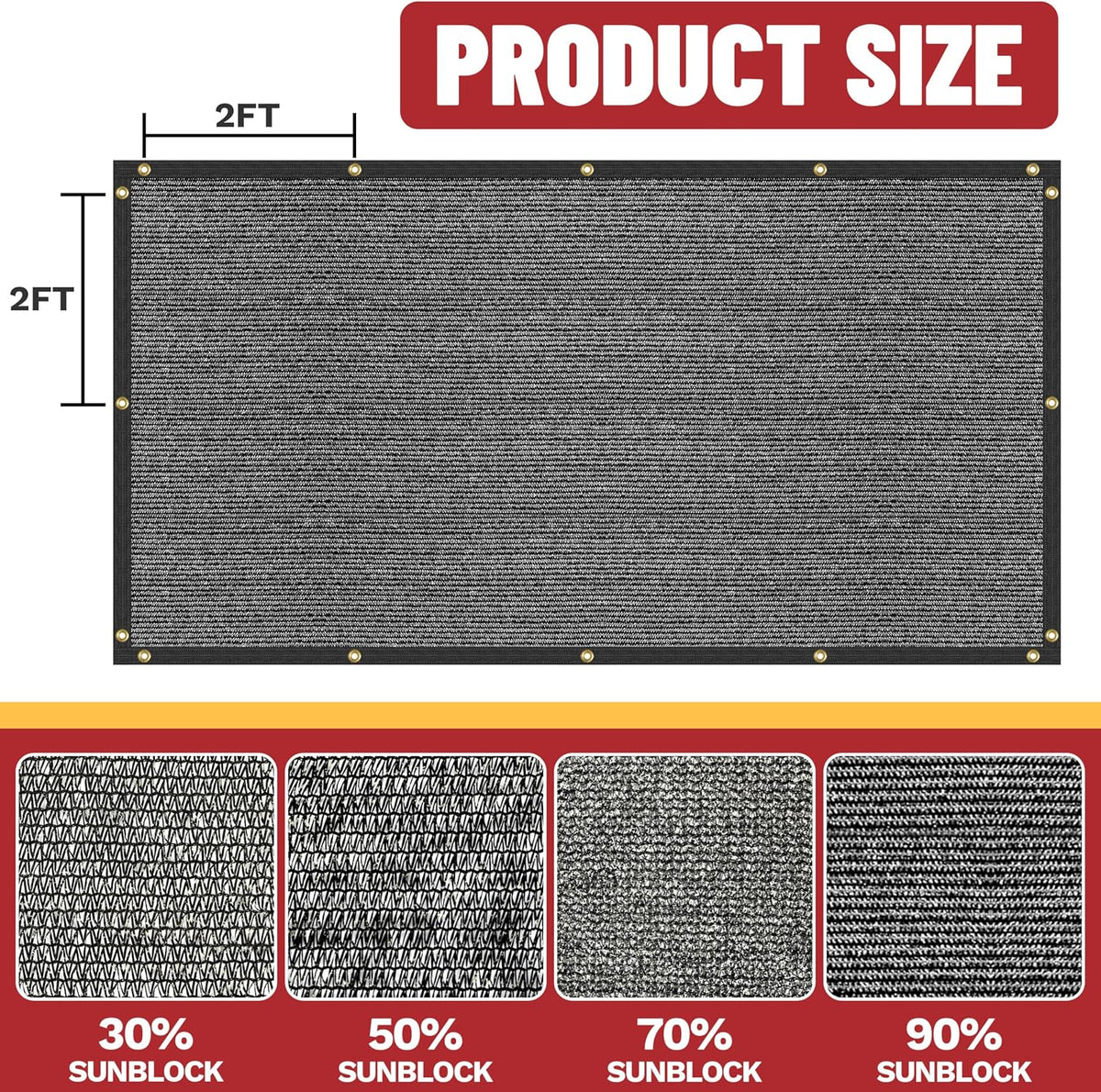 90% Shade Cloth, Black 4' x 10' Outdoor Dog Shade Tarp, Shade Cover with Upgrade Grommets and Zip Ties, Sunblock Net