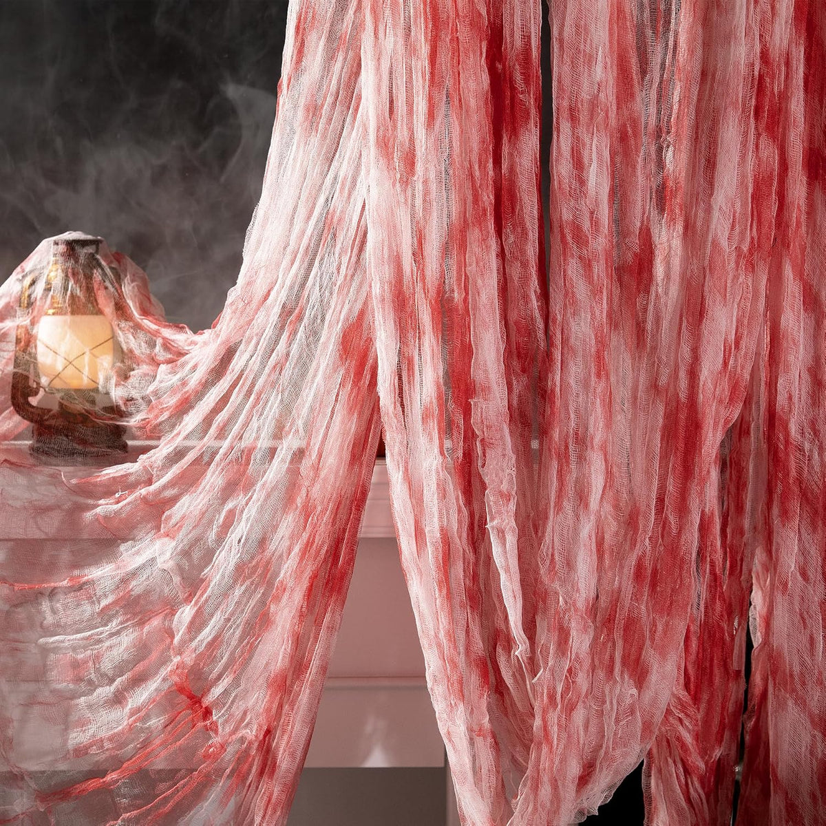 197" x 85" Halloween Creepy Cloth - Halloween Spooky Fabric Cloth - Scary Gauze Blood Creepy Cloth for Haunted House Halloween Party Yard Wall Doorway Outdoors Decoration