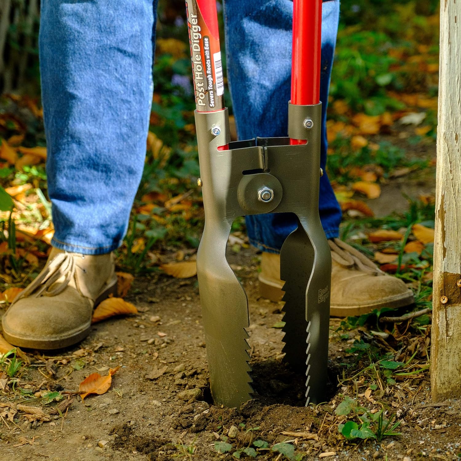 Root Slayer 23411 Post Hole Digger Garden Tool, Red