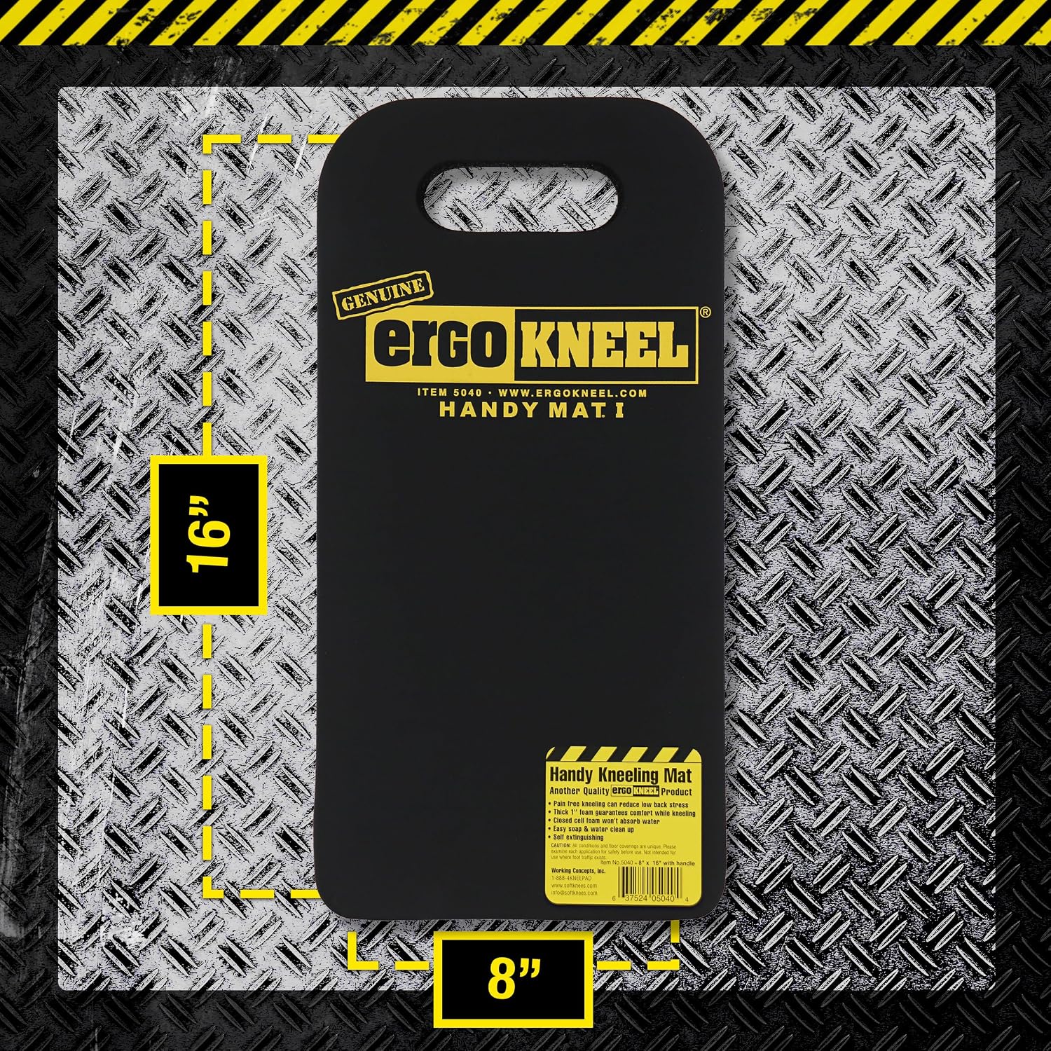 Foam Kneeling Mat, 8" x 16", 1" Thick Heavy-Duty Pad | Anti-fatigue foam, Portable kneeling mat, Industrial use, Garden