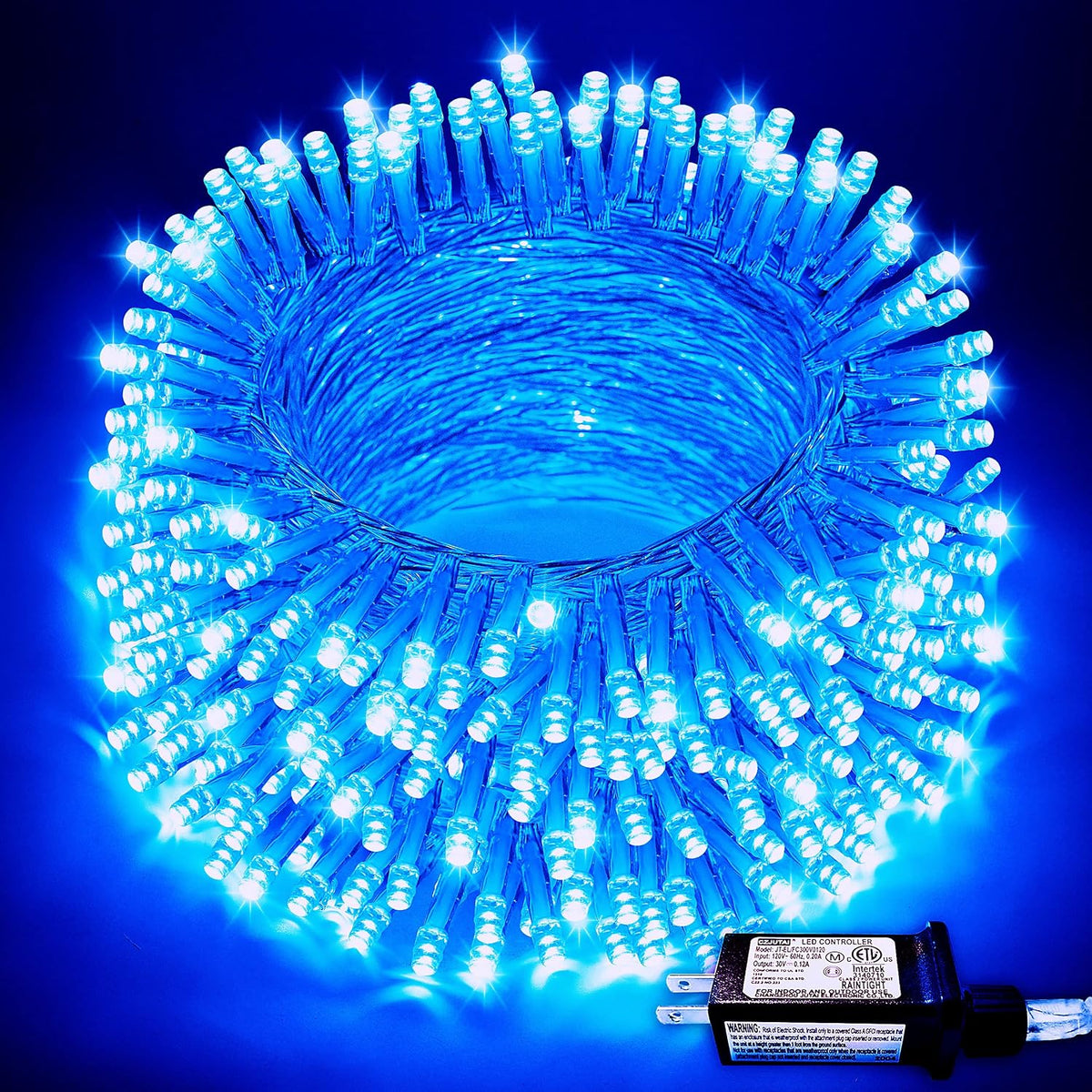 JMEXSUSS 200 LED 66Ft Blue Christmas Halloween String Lights Indoor Outdoor