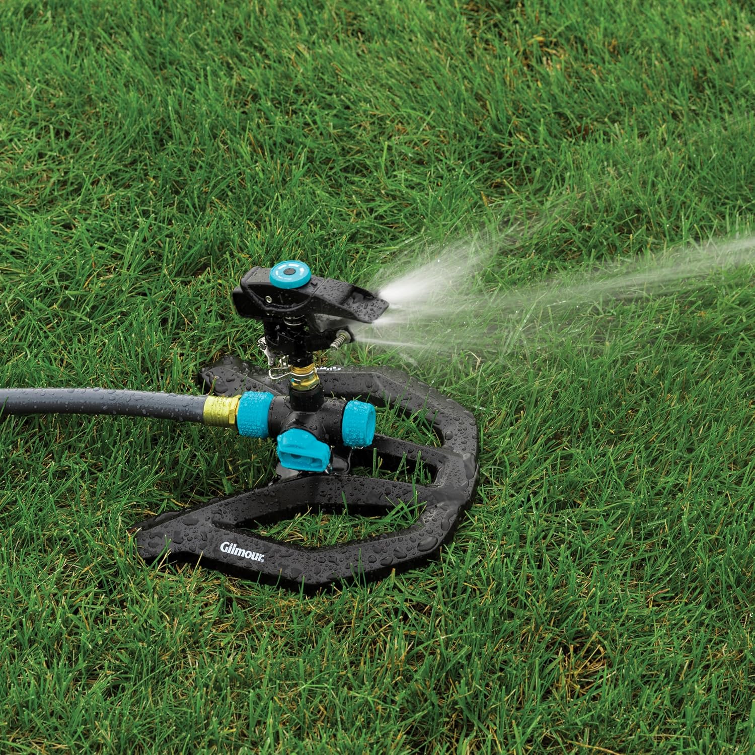 Gilmour Heavy Duty Circular Water Sprinkler, Rotating Sprinkler Head with Adjustable Spray Pattern, Lawn Sprinkler for