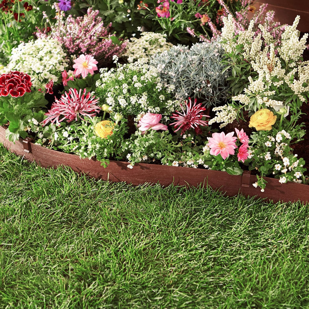 Amazon Basics Flexible Landscape Edging Coil for Garden Border, Flower Beds, Lawn and Pathways, 5 inch x 40ft, Brown