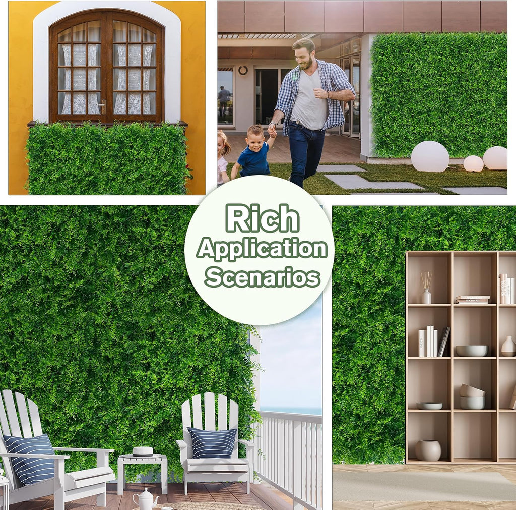 40"x120" (33.5 SQFT) Greenery Faux Grass Wall Hedge Backdrop | UV Resistant Green Leaves Faux, Garden Indoor Outdoor