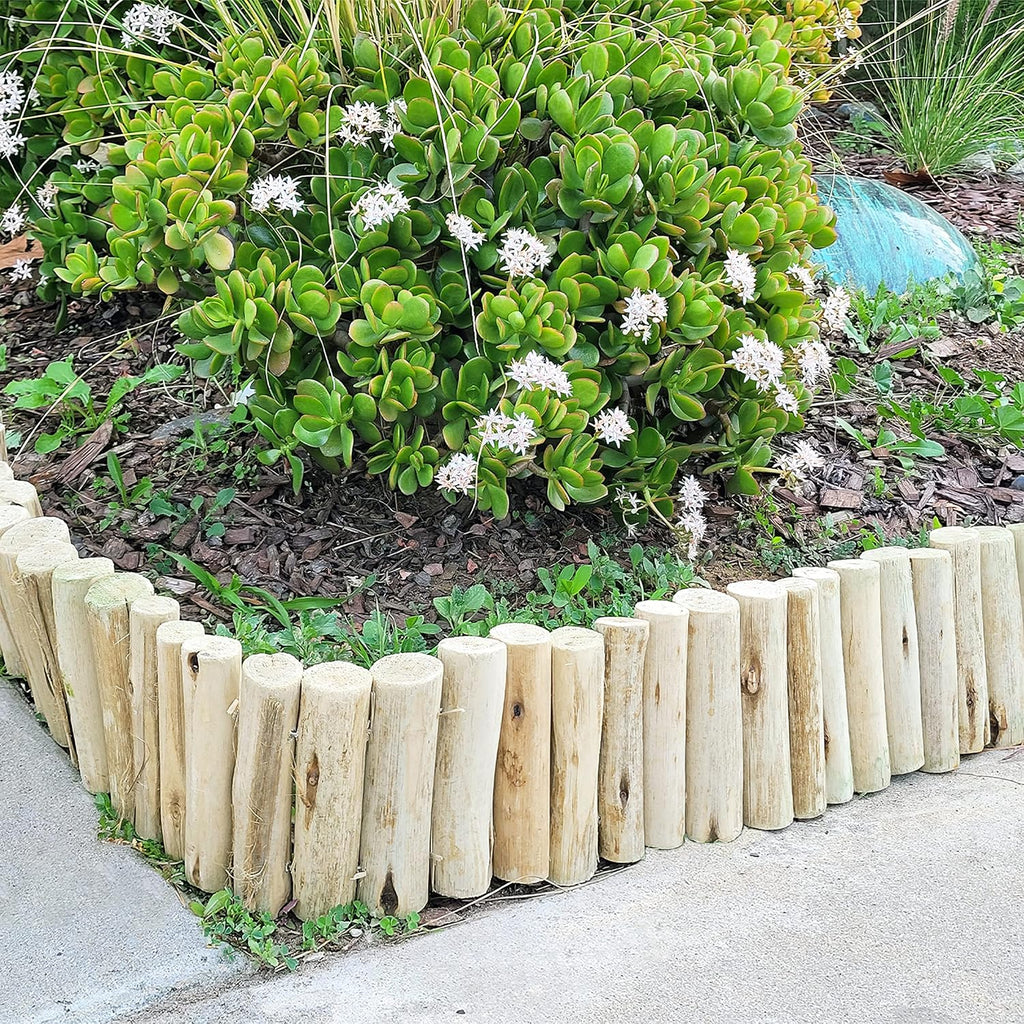 FOREVER BAMBOO Natural Eucalyptus Wood Solid Log for Garden Edging Lawn Landscape Fence Borders 72 in L x 6 in H x 1.25