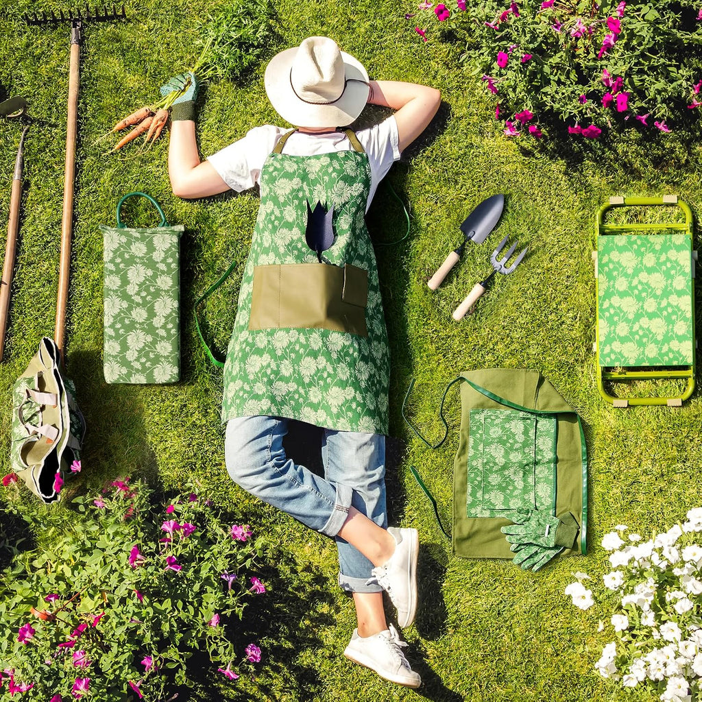 Gardening Foam Kneeling Pad Set, Gardening Gifts for Women Gardeners, Elegant Pattern Garden Knee Pad Set, Charming