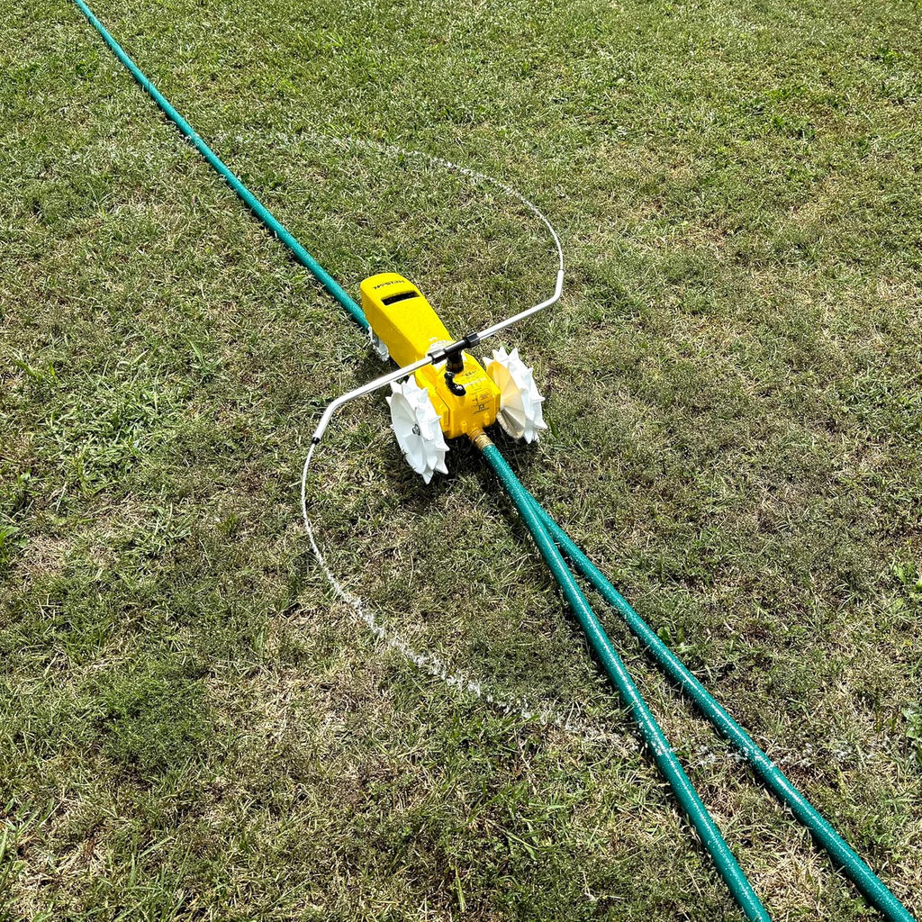 Nelson Rain Train 13,500 Square Feet Cast Iron Outdoor Lawn Traveling Water Sprinkler for Yard, and Garden, with Auto