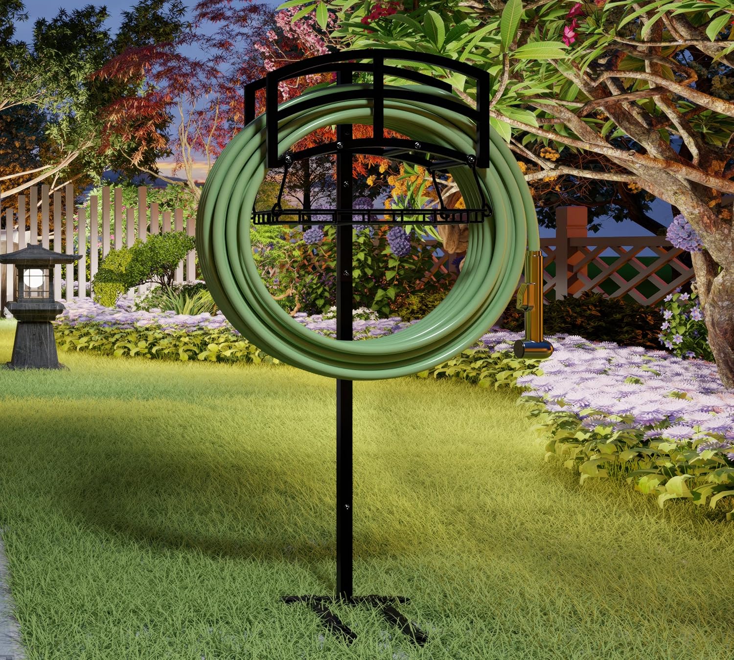 Fire Beauty Stainless Steel Garden Hose Holder for Yard Patio Garage | Stores messy garden hoses neatly outdoors.Sturdy