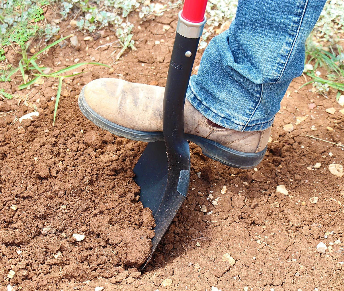 J202A Round Point Digging Shovel with Long 56 Inch Fiberglass Handle, Garden Spade for Digging Soil, Roots & Planting
