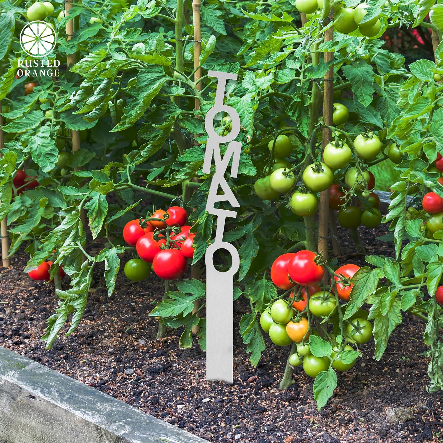 Spell It Out Personalized Metal Garden Plant Markers - Set of 7 - 80 Plant Varieties - Vertical Stacked Name Stakes for
