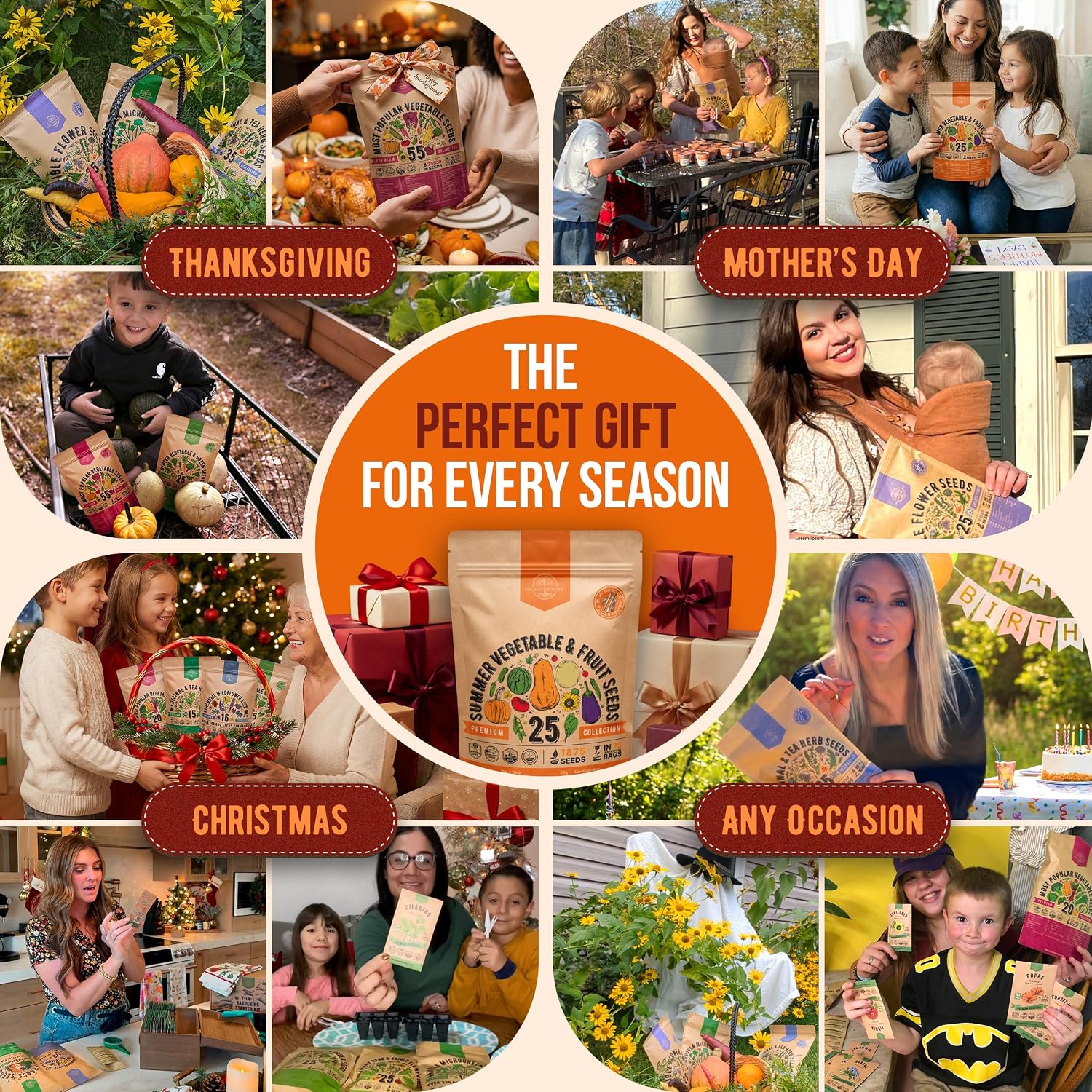 25 Summer Vegetable & Fruit Seeds Variety Pack - 1,870+ Non-GMO Heirloom Veggie & Fruits Seeds for Outdoors and Indoor