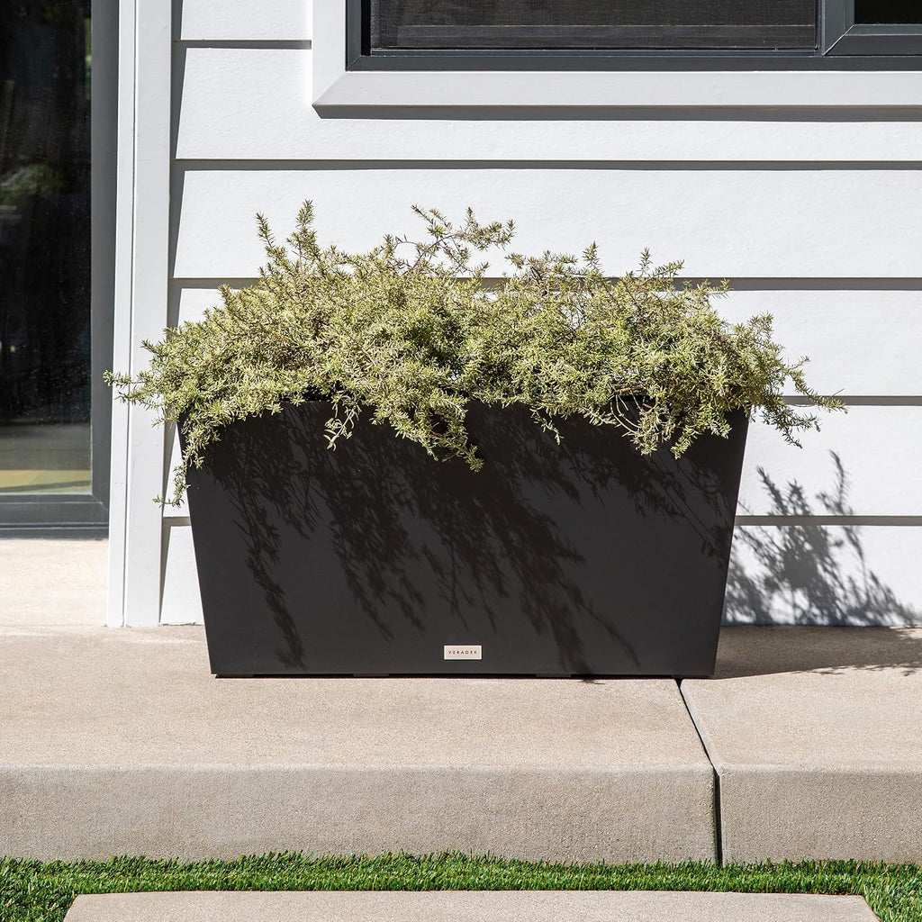 Veradek Pure Series Midori Planter - Wide Outdoor Planter | Made From Durable Plastic With Pre-Drilled Drainage Holes.