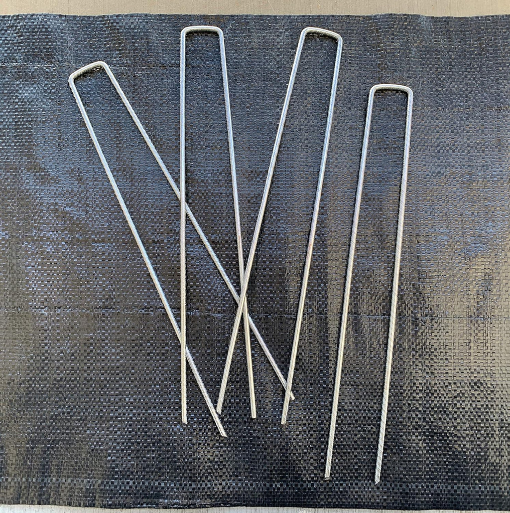 Sandbaggy 12 Inch Rust-Free Landscape Staples ~ Extra Long SOD Garden Stakes Weed Barrier Pins (100 Staples)