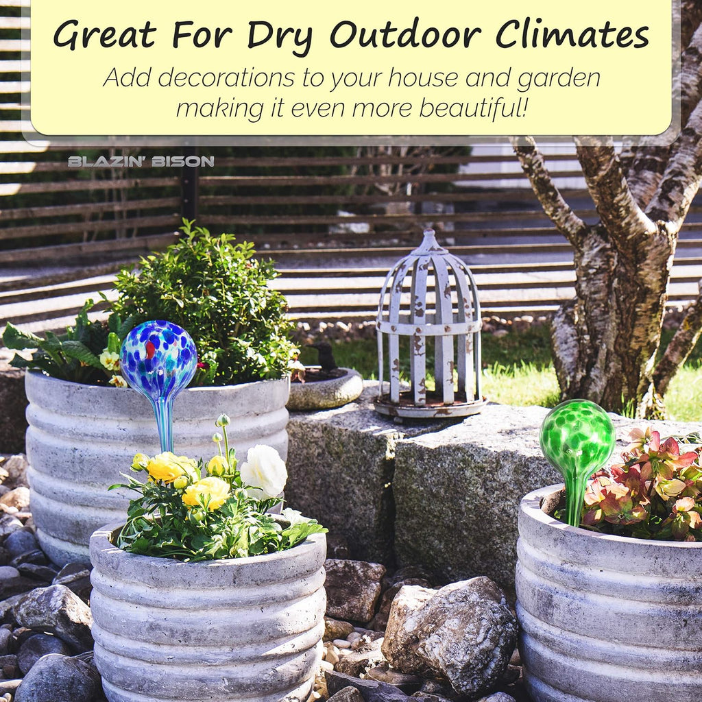 Blazin Automatic Irrigation Drippers Extra Large | Watering Globes for Indoor Plants | House Plant Water Bulb | Up to
