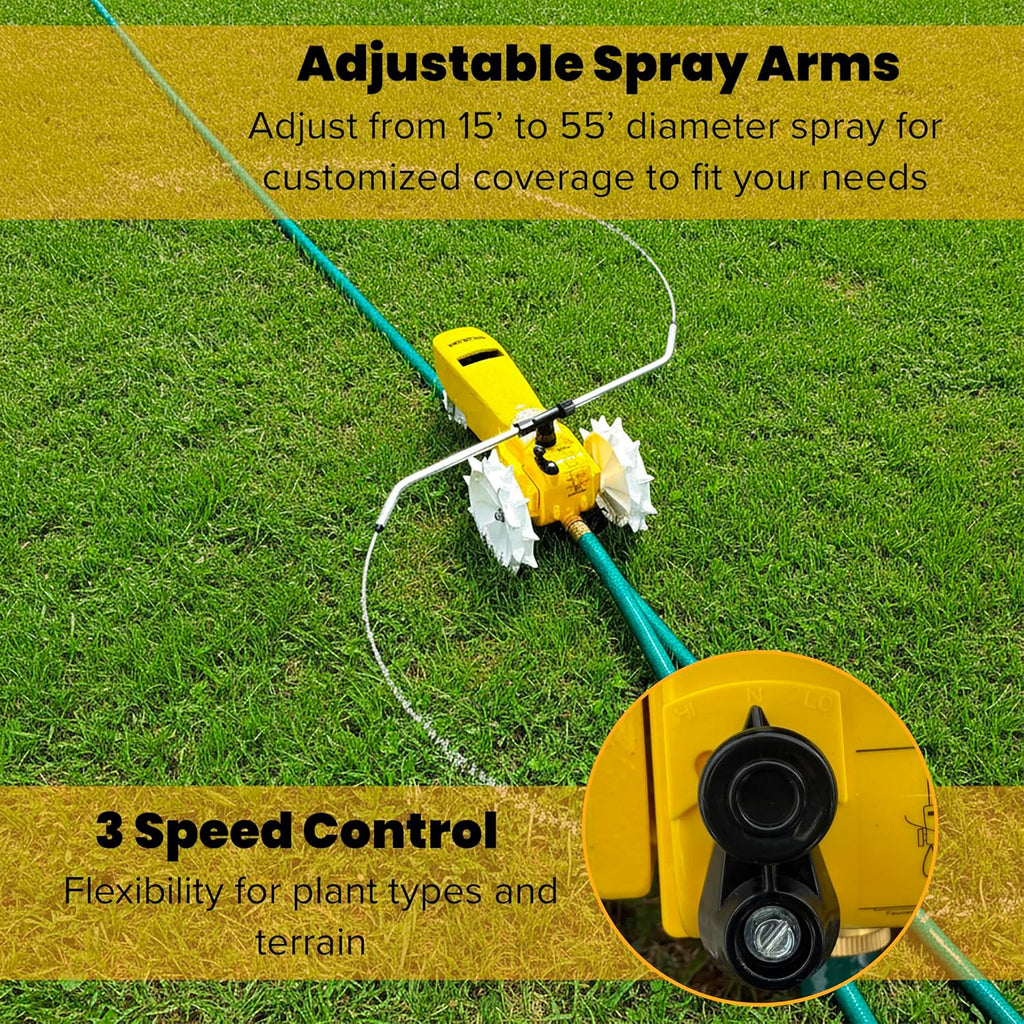 Nelson Rain Train 13,500 Square Feet Cast Iron Outdoor Lawn Traveling Water Sprinkler for Yard, and Garden, with Auto