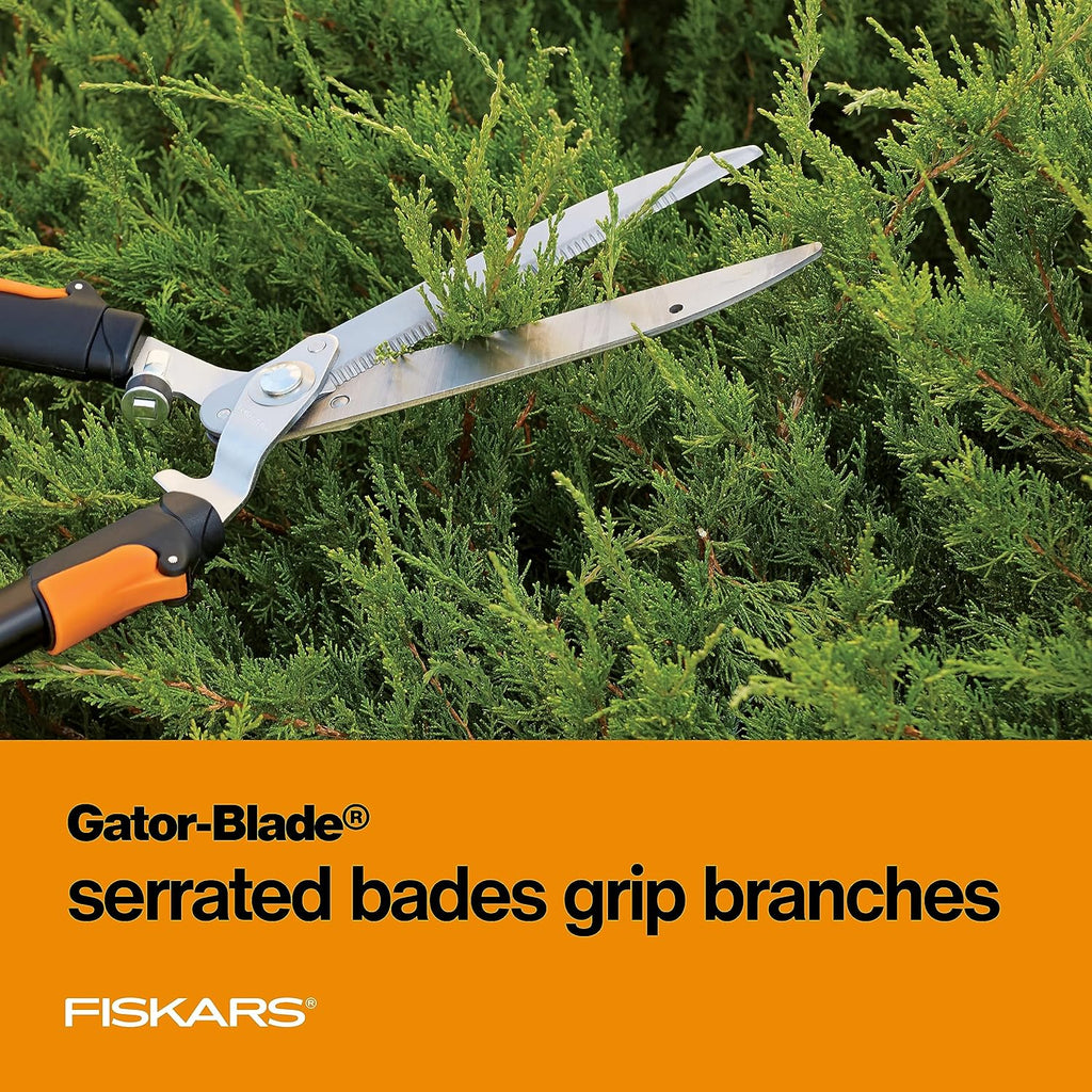 Fiskars 25"-33" Power-Lever Extendable Garden Hedge Shears, 10” Blades