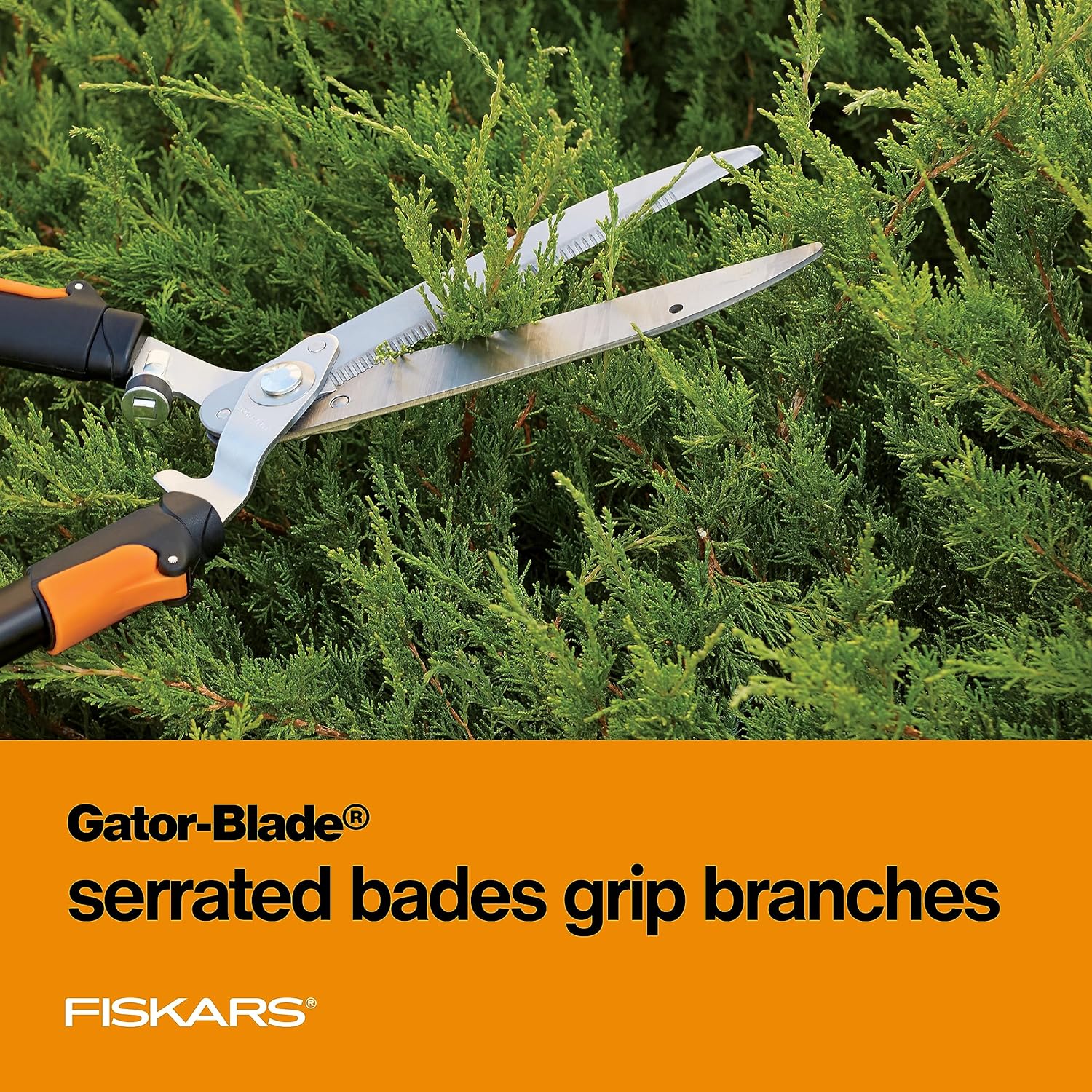 Fiskars 25"-33" Power-Lever Extendable Garden Hedge Shears, 10” Blades