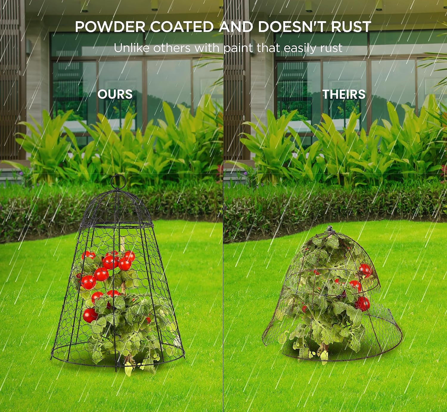 Garden Cloches for Plant Protector from Animals Chicken Wire Cages Outdoor | 12" x 20" Pack of 6 Extra Large Plant