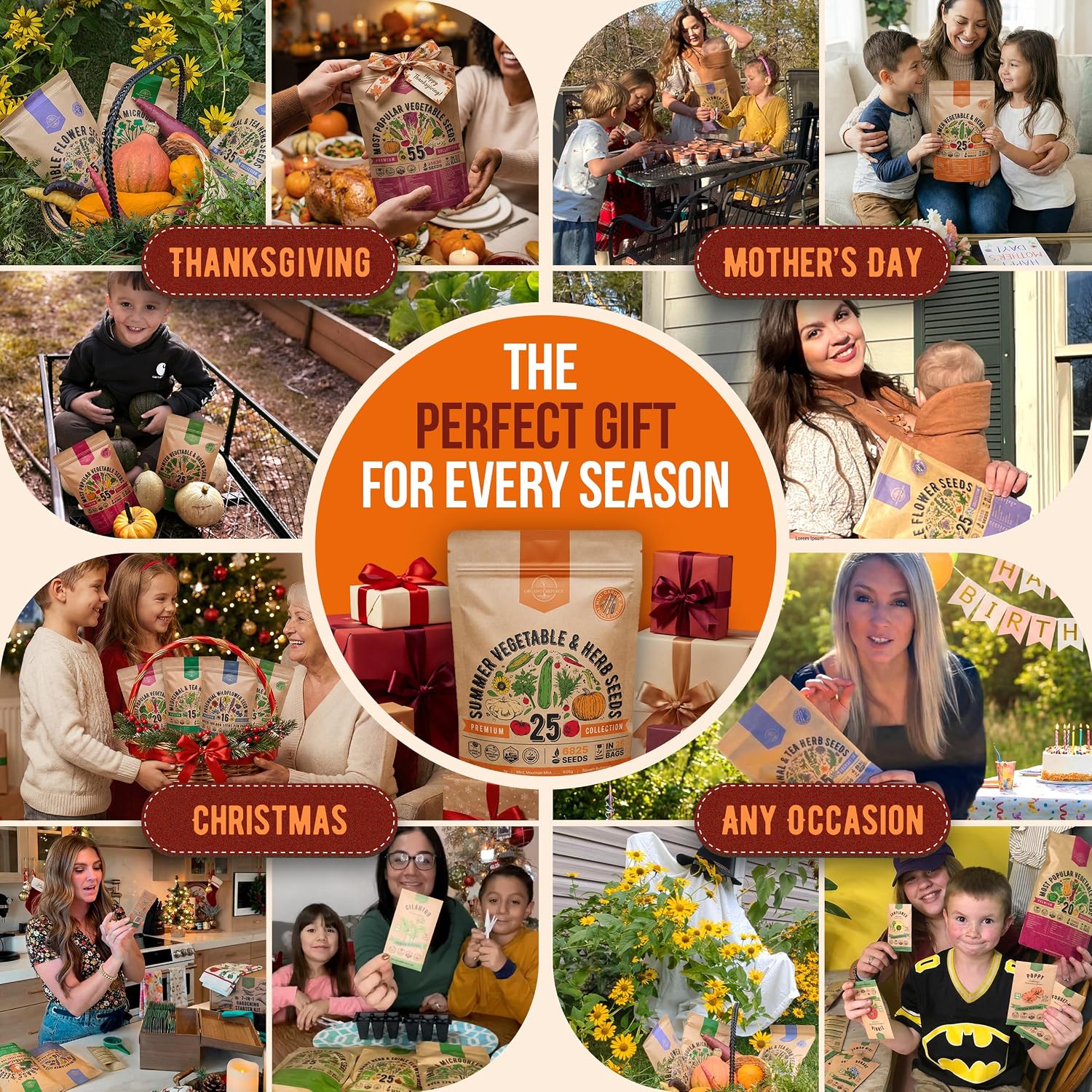 25 Summer Vegetable & Herb Garden Seeds Variety Pack - 6,820+ Non-GMO Heirloom Veggie & Herb Seeds for Outdoors &