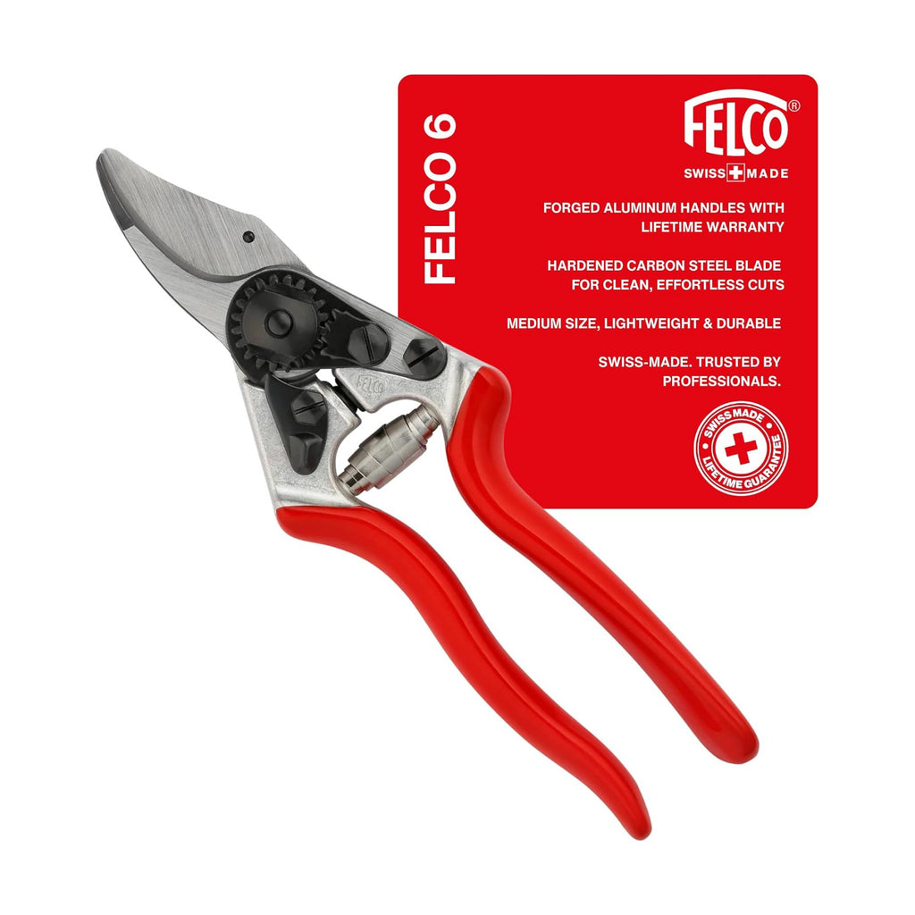 Felco F6 Pruning Shears – 7.7" Swiss-Made Garden Clippers for Medium Hands | Hand Pruners for Gardening | Garden Tool