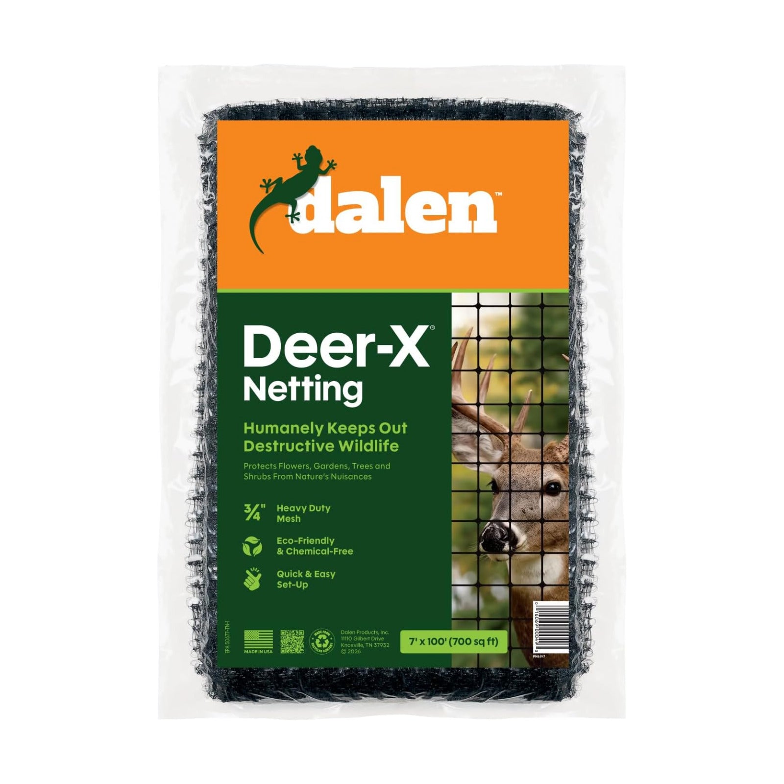 Dalen Deer-X Protective Netting for Gardens & Landscapes - 7 ft x 100 ft | Black Garden Netting, 3/4-inch Mesh - Helps
