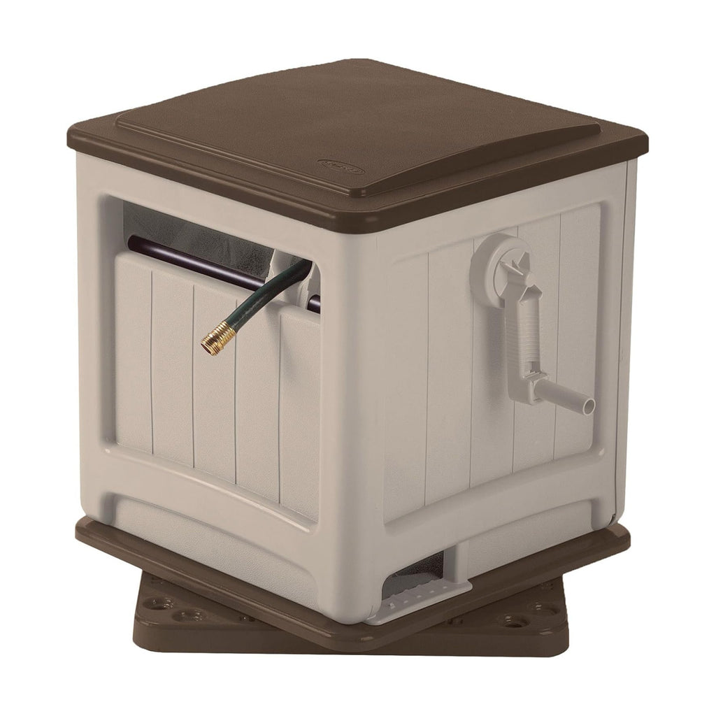 Suncast 225 ft. Swivel Hideaway Hose Reel with Hose Guide and Crank Handle, Mocha/Taupe