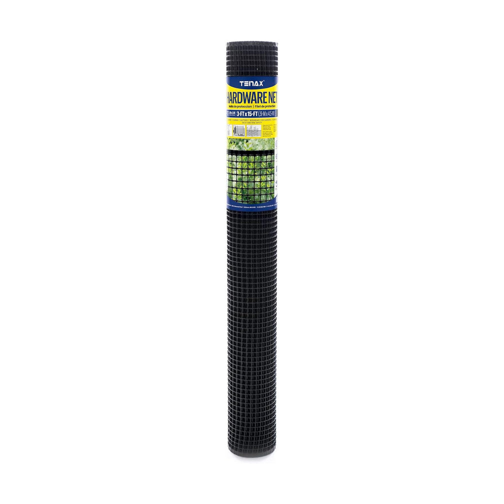 Tenax Garden Netting - Black Plastic Hardware Netting - 3' x 15' - Plastic