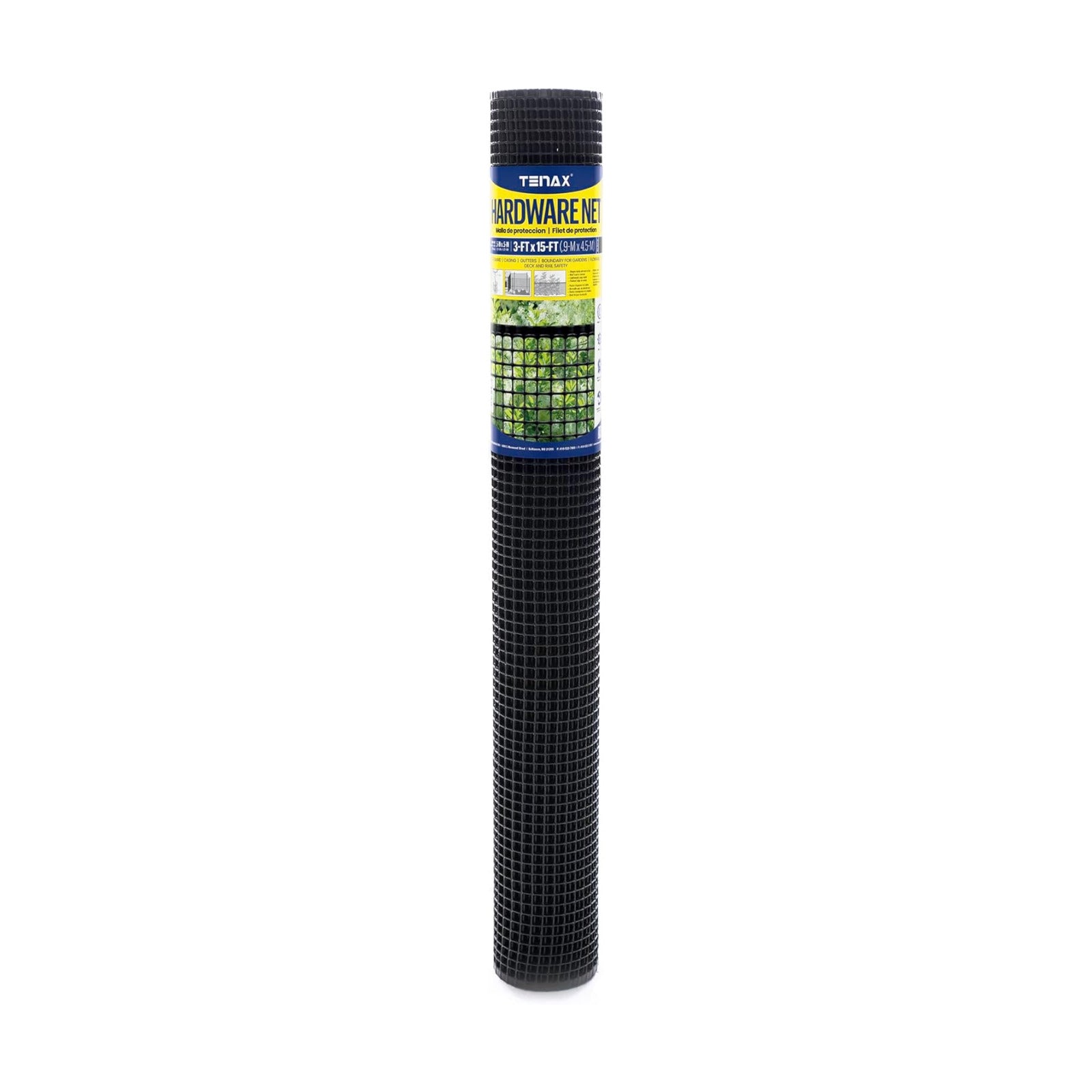 Tenax Garden Netting - Black Plastic Hardware Netting - 3' x 15' - Plastic
