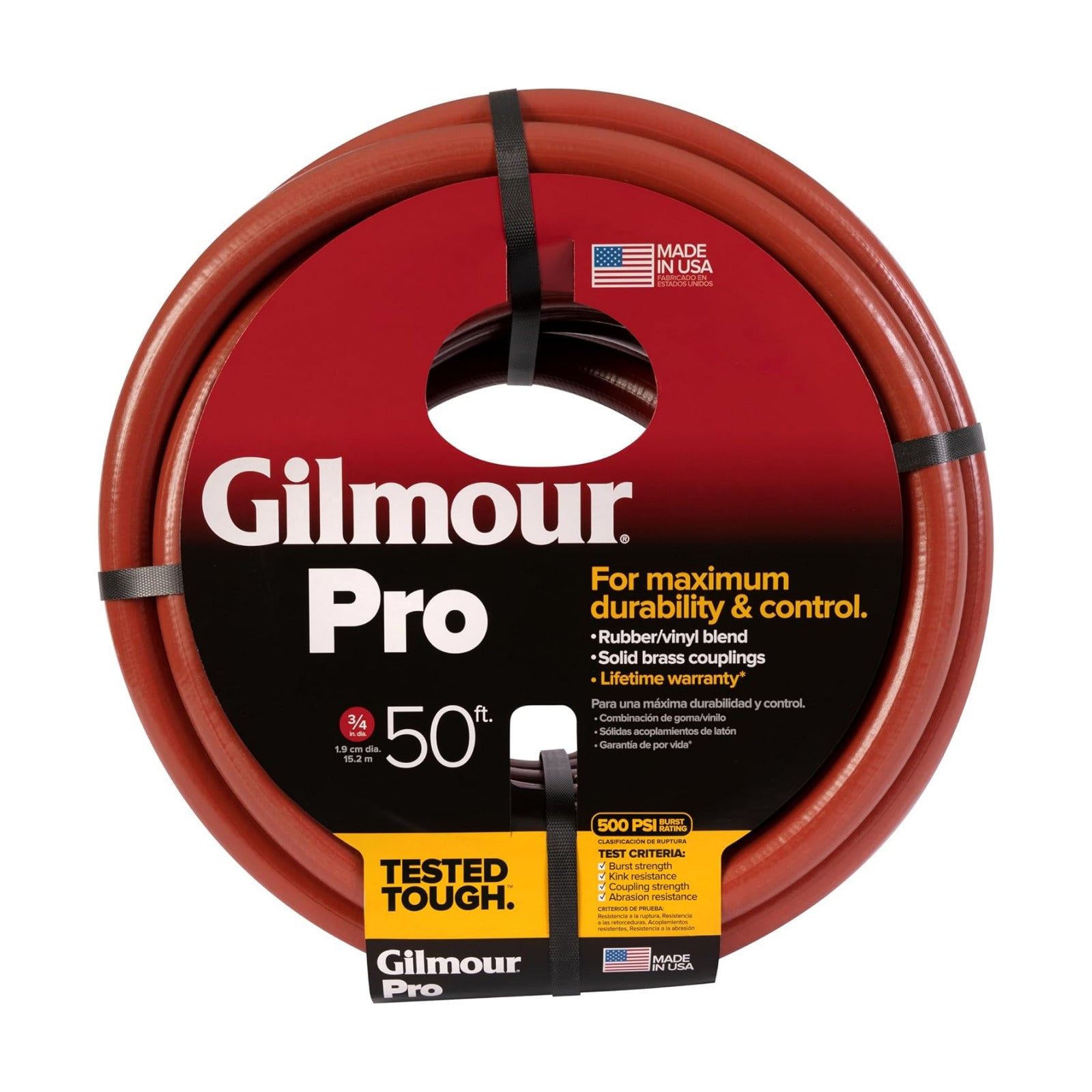 Gilmour Pro Commercial 3/4" x 50' Heavy Duty Water Hose, Durable and Kink Resistant 50 ft Garden Hose | 400 PSI burst