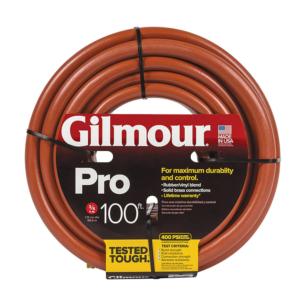 Gilmour Pro Commercial 3/4" x 100' Heavy Duty Water Hose, Durable and Kink Resistant 100 ft Garden Hose | 400 PSI burst