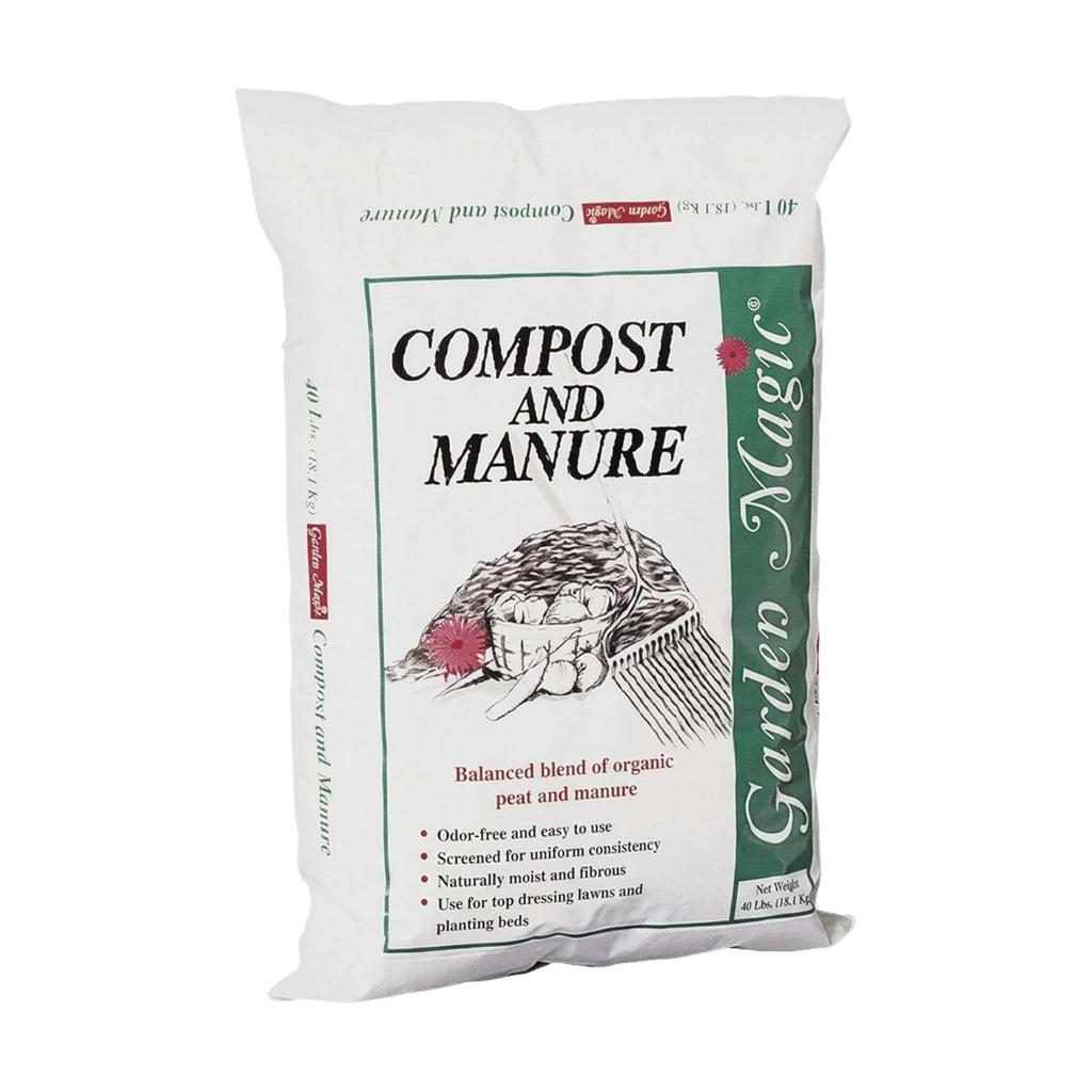 Michigan Peat Garden Magic Odor-Free Compost & Manure Blend, 40 lb | Outdoor Lawn and Gardeniing Mixture with Nutrients